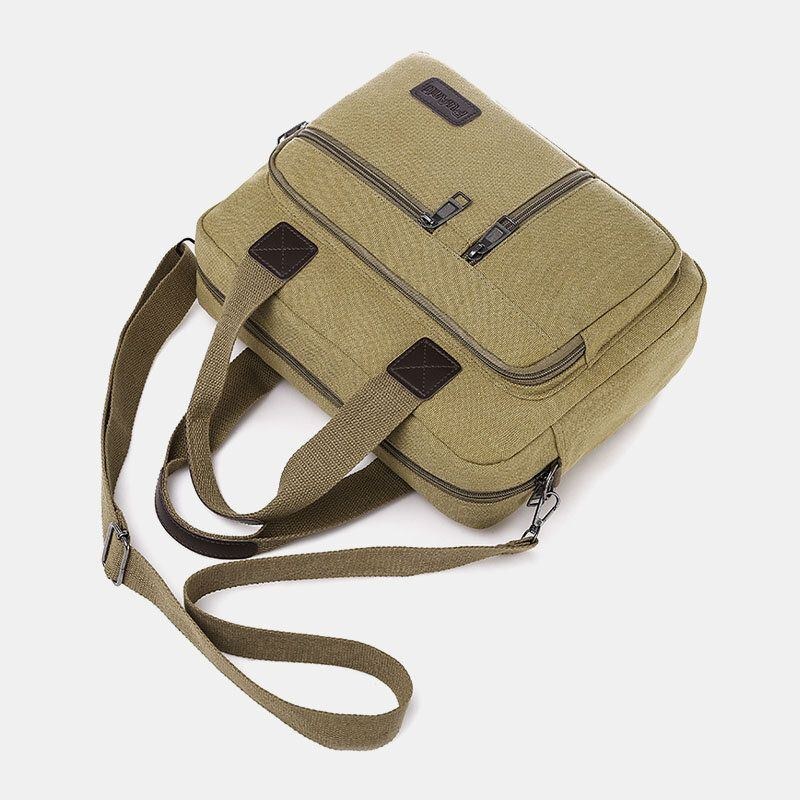 Herr Canvas Multi-pocket Crossbody-väska Med Stor Kapacitet