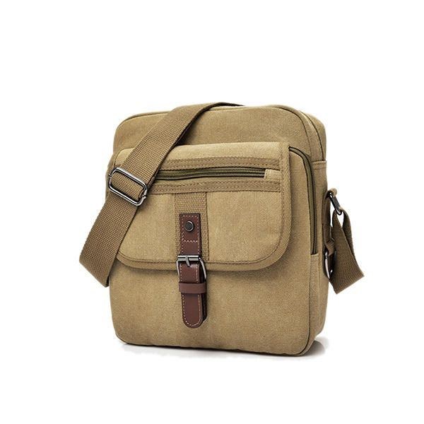 Herr Canvas Multifunktionell Vintage Crossbody-väska Axelväska Casual Business Travel Pack