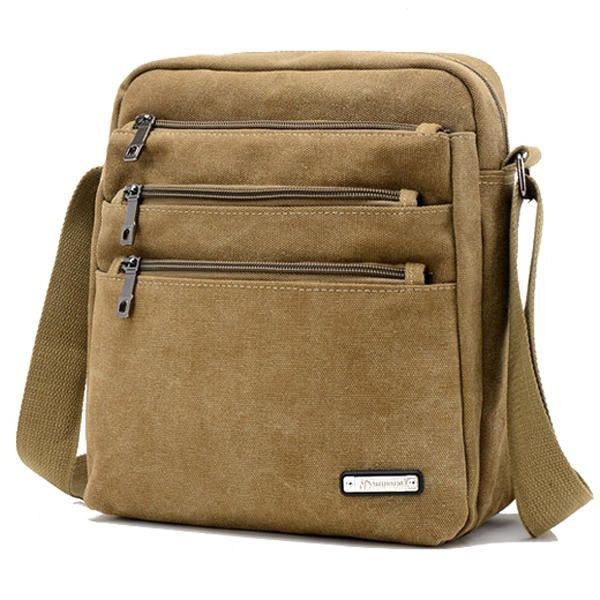 Herr Canvas Outdoor Fritid Crossbody-väskor