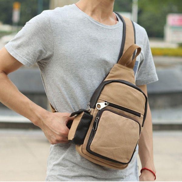 Herr Canvas Reseväska Outdoor Sport Crossbody Bag