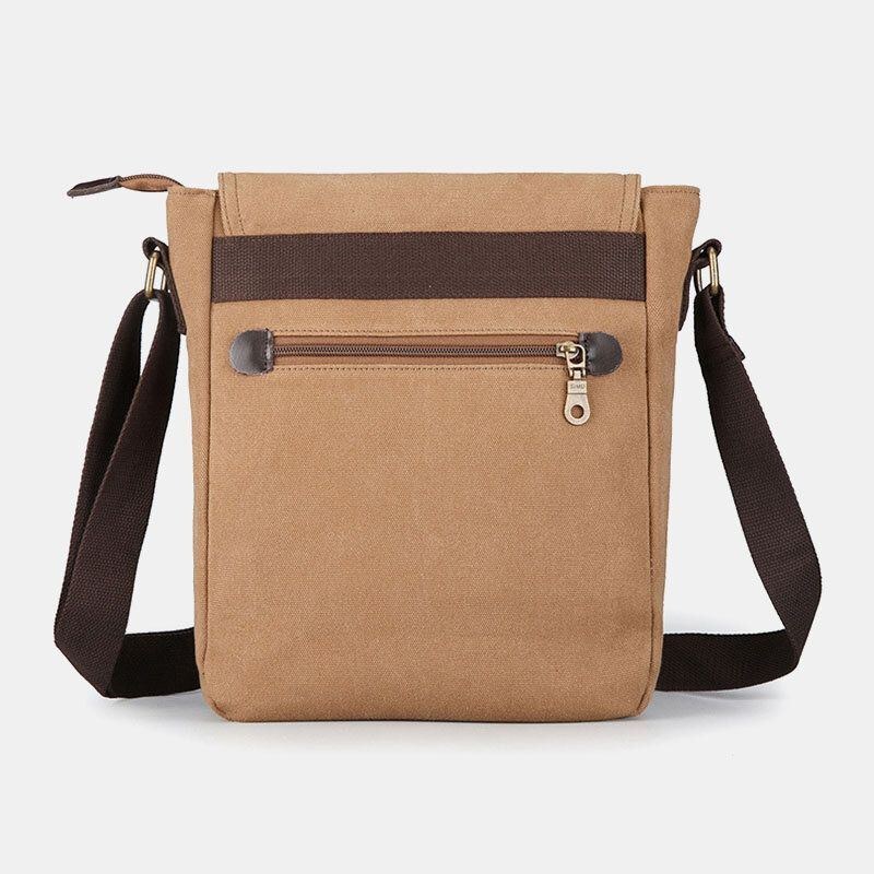 Herr Canvas Retro Axelväska Med Stor Kapacitet Crossbody-väska