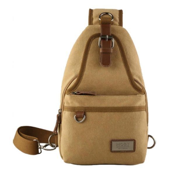 Herr Canvas Retro Crossbody Bag Bröstväska Casual Outdoor Sports Axelväska