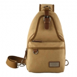 Herr Canvas Retro Crossbody Bag Bröstväska Casual Outdoor Sports Axelväska