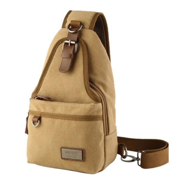 Herr Canvas Retro Crossbody Bag Bröstväska Casual Outdoor Sports Axelväska