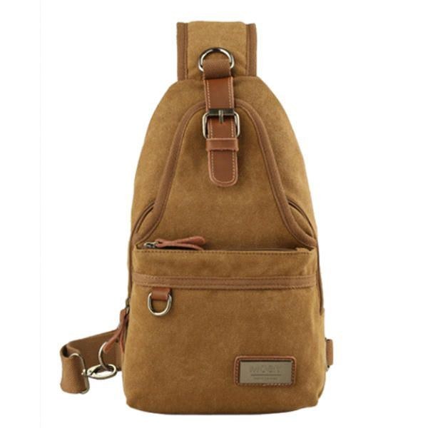 Herr Canvas Retro Crossbody Bag Bröstväska Casual Outdoor Sports Axelväska