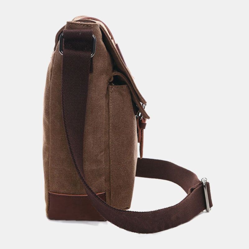 Herr Canvas Rygg Stöldskydds Blixtlåsficka Crossbody-väskor Casual Stor Kapacitet 6.3 Tums Telefonväska Axelväska