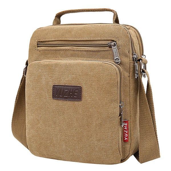 Herr Canvas Sling Bag Messenger Bag Small Travel Crossbody Bag Fit 9.7-tums Ipad