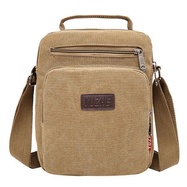 Herr Canvas Sling Bag Messenger Bag Small Travel Crossbody Bag Fit 9.7-tums Ipad