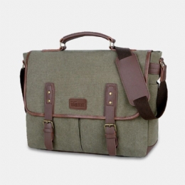 Herr Canvas Slitbeständig Vintage Business Messenger Bag Laptopväska Crossbody Bag Handväska