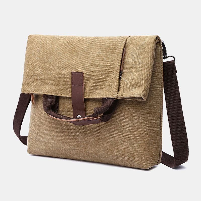 Herr Canvas Stöldskyddad Vattentålig Vintage Messenger Bag Axelväska Crossbody Bag Handväska