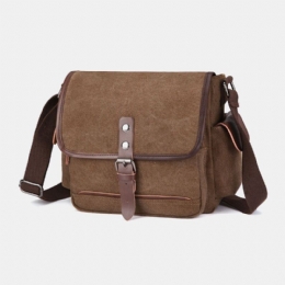 Herr Canvas Stor Kapacitet Vattentät Vintage Laptop Messenger Bag Axelväska Crossbody Bag