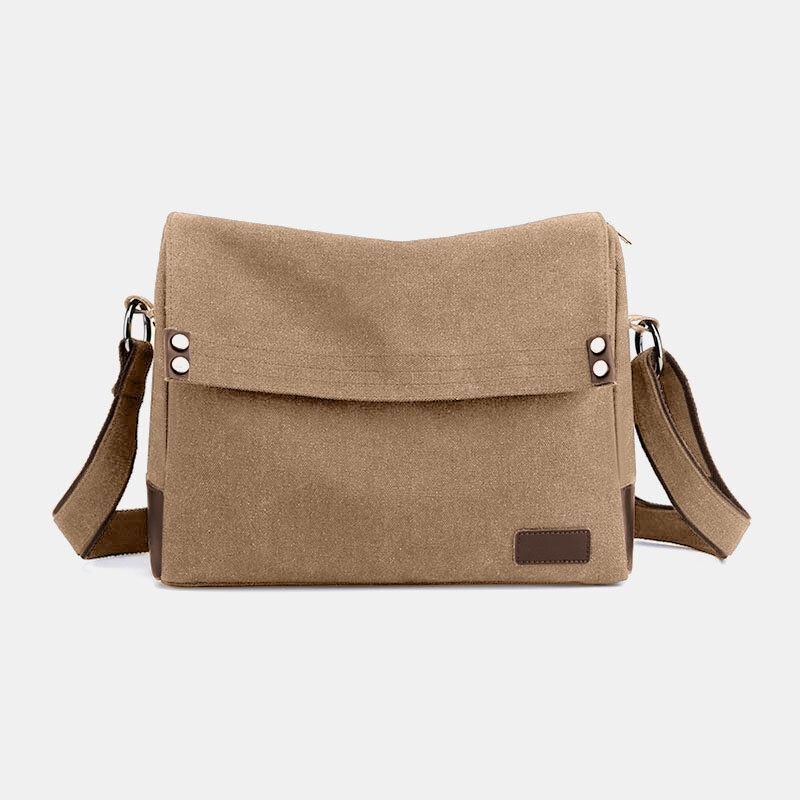 Herr Canvas Vintage Multifunktion Crossbody-väska Med Stor Kapacitet Casual Axelväska