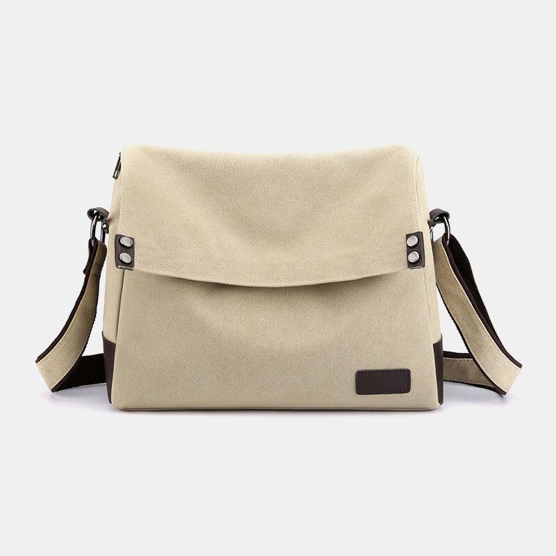 Herr Canvas Vintage Multifunktion Crossbody-väska Med Stor Kapacitet Casual Axelväska