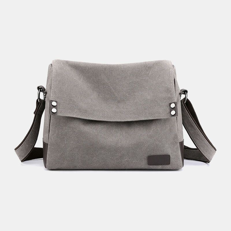 Herr Canvas Vintage Multifunktion Crossbody-väska Med Stor Kapacitet Casual Axelväska