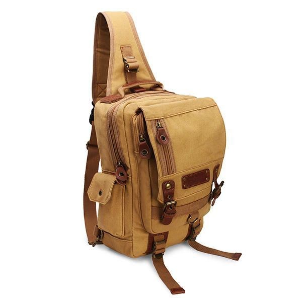 Herr Casual Canvas Outdoor Sport Shoulder Ipad Chest Crossbody Bag