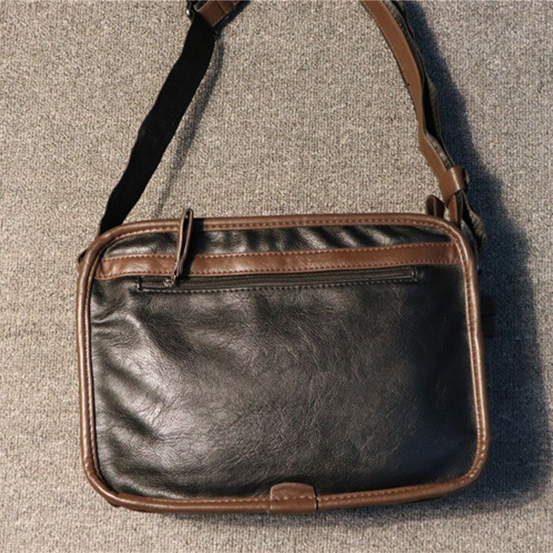 Herr Casual Mjukt Läder Rygg Stöldskyddsficka Crossbody-väskor Messenger-axelväska