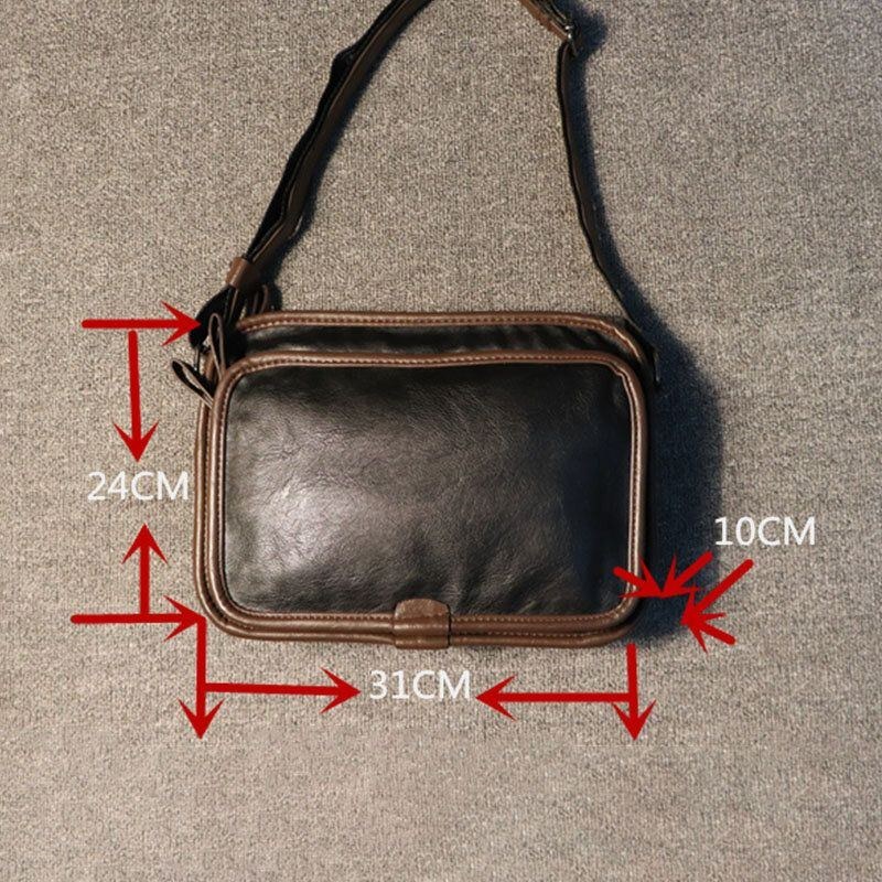 Herr Casual Mjukt Läder Rygg Stöldskyddsficka Crossbody-väskor Messenger-axelväska