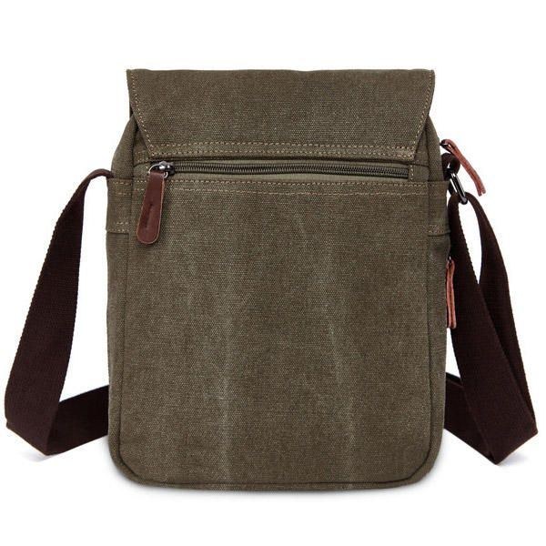 Herr Dam Canvas Fritid Multi Pocket Crossboby Bag Kapacitet Axelväska