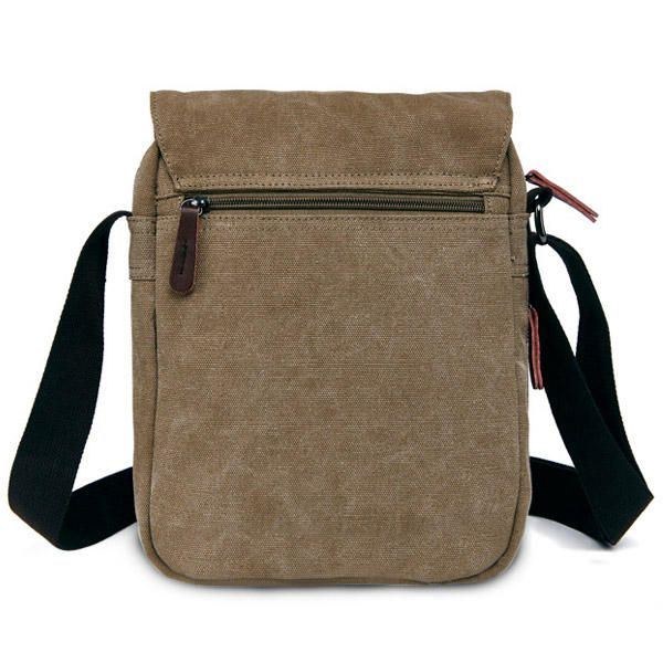 Herr Dam Canvas Fritid Multi Pocket Crossboby Bag Kapacitet Axelväska