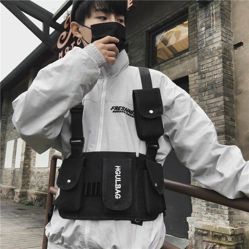 Herr Dam Hip-hop Bröstväska Väst Väska Verktygsväska Tactical Bag