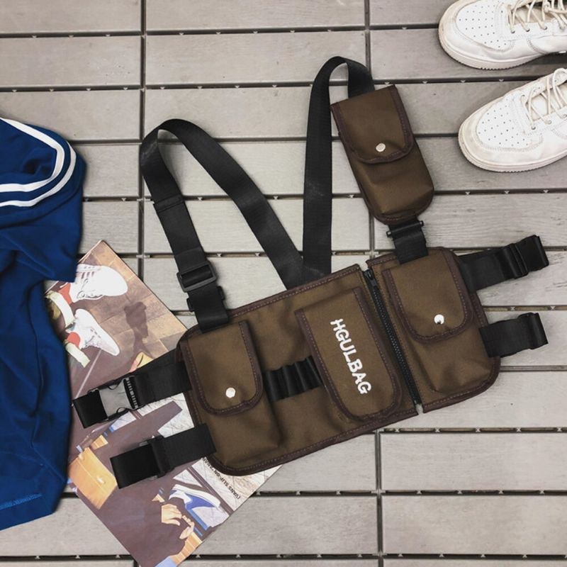 Herr Dam Hip-hop Bröstväska Väst Väska Verktygsväska Tactical Bag