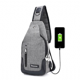 Herr Dam Usb Port Casual Outdoor Chest Bag Crossbody Bag