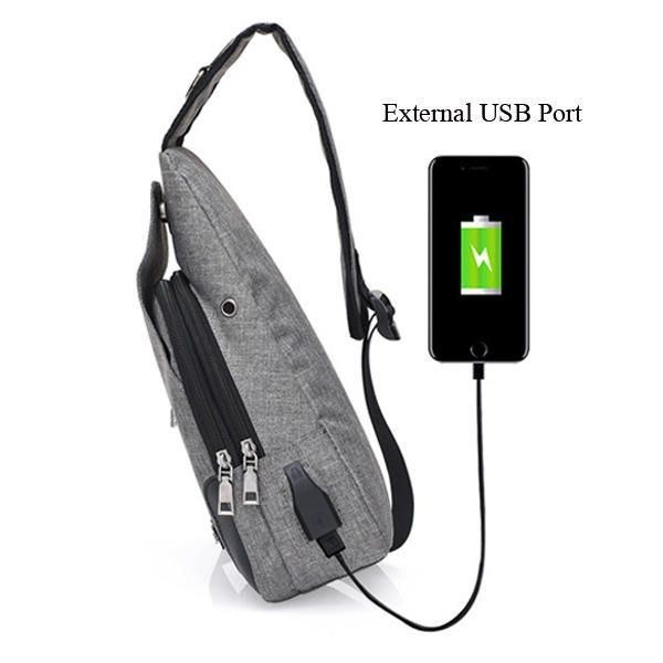 Herr Dam Usb Port Casual Outdoor Chest Bag Crossbody Bag