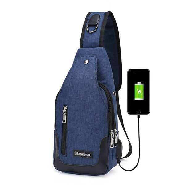 Herr Dam Usb Port Casual Outdoor Chest Bag Crossbody Bag