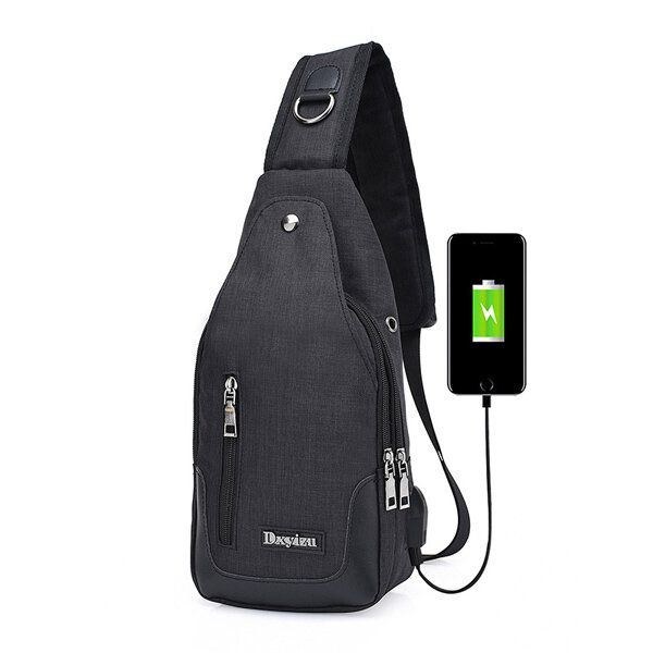 Herr Dam Usb Port Casual Outdoor Chest Bag Crossbody Bag