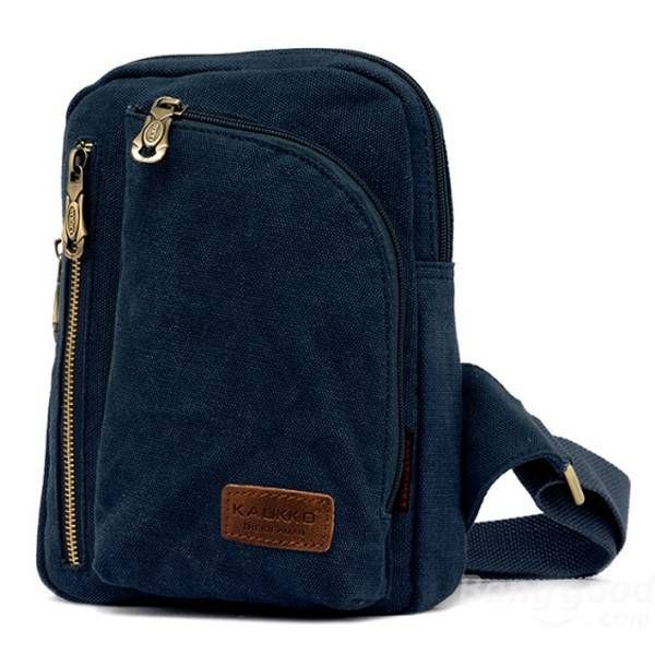 Herr Damer Casual Canvas Axelväskor Chest Pack Messenger Bag