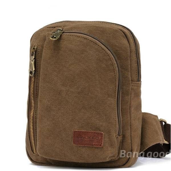 Herr Damer Casual Canvas Axelväskor Chest Pack Messenger Bag