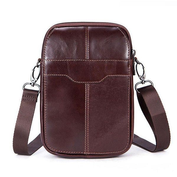 Herr Damer I Äkta Läder Casual Business Vintage Crossbody-väska