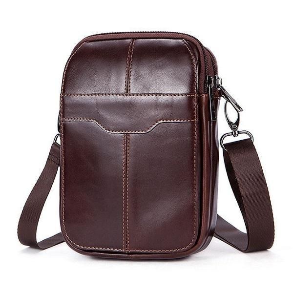 Herr Damer I Äkta Läder Casual Business Vintage Crossbody-väska