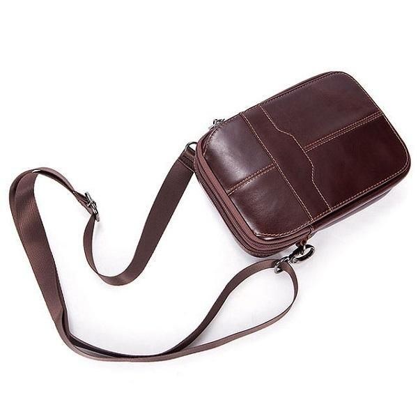 Herr Damer I Äkta Läder Casual Business Vintage Crossbody-väska