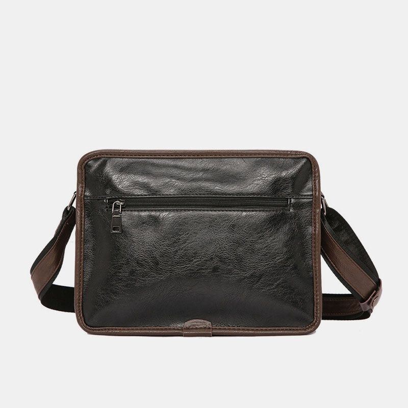 Herr Dubbellager Crossbody-väskor Med Flera Fickor Mode Casual Hörlurshål Design 14-tums Bärbar Datorväska Axelväska