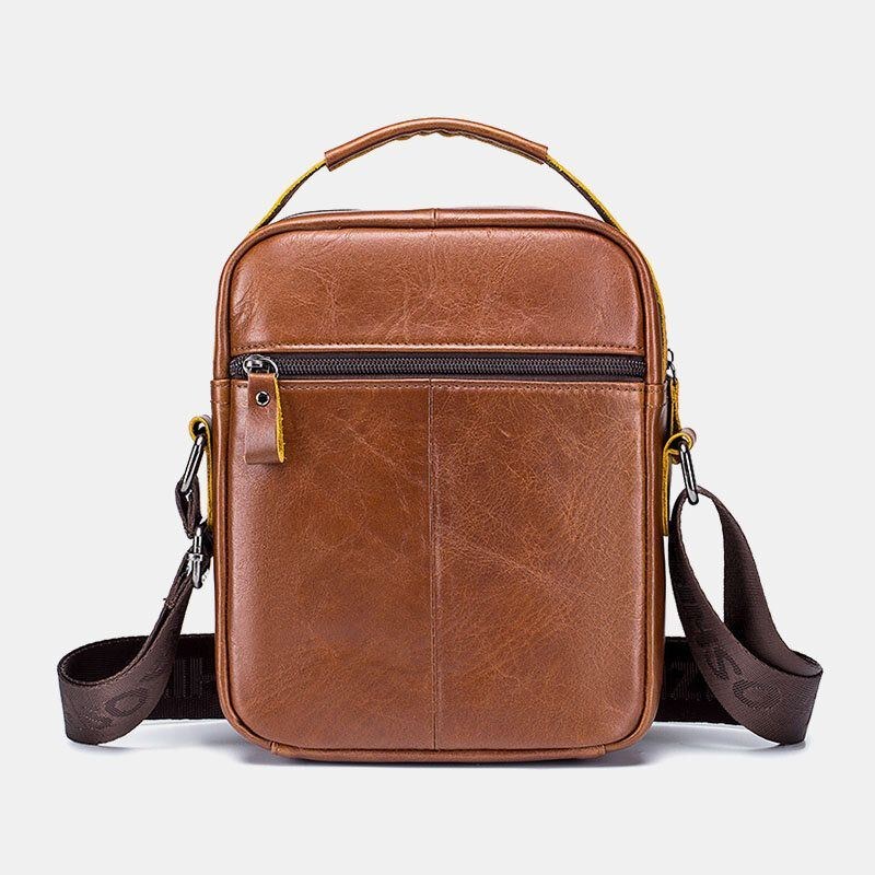 Herr First Layer Kohud Stöldskydds Crossbody-väskor Multifunktionell Slitstark Messenger Bag Handväska Med Stor Kapacitet