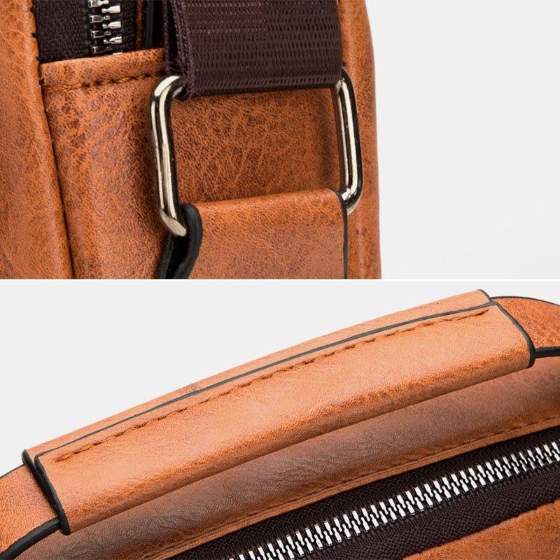 Herr Flerfickor Vattentät Slitbeständig Crossbody-väska Retro Axelväska Med Stor Kapacitet Handväska