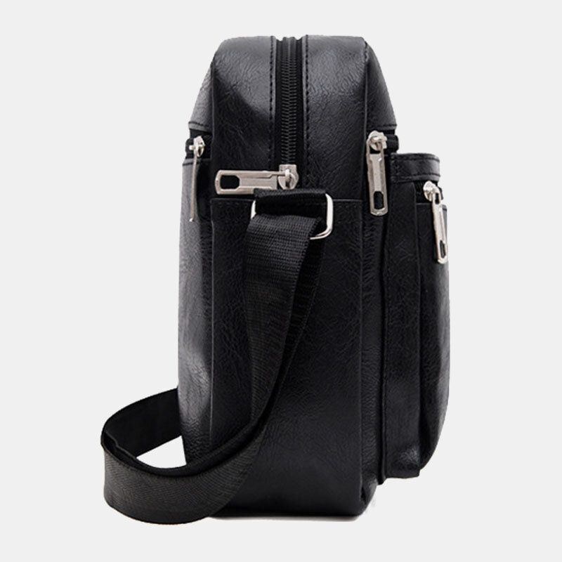 Herr Konstläder Casual Business Crossbody-väska Med Stor Kapacitet I Flera Lager