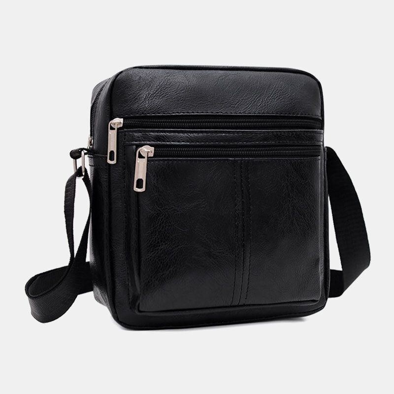 Herr Konstläder Casual Business Crossbody-väska Med Stor Kapacitet I Flera Lager