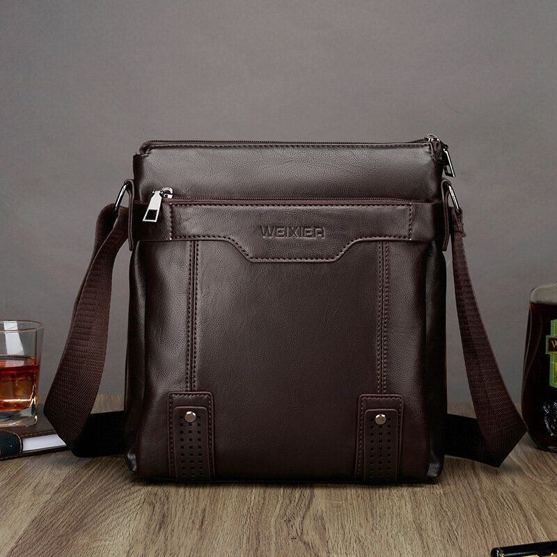 Herr Large Capacity Crossbody-väskor Med Flera Fickor Casual Slitstark 6.5 Tums Telefonväska Messenger Bag Axelväska