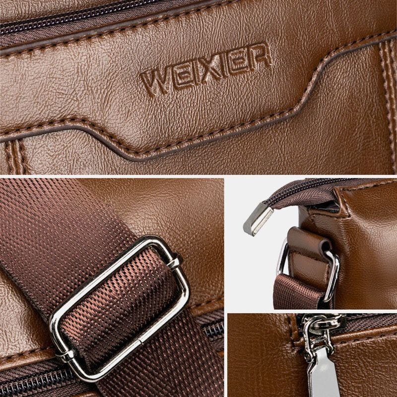 Herr Large Capacity Crossbody-väskor Med Flera Fickor Casual Slitstark 6.5 Tums Telefonväska Messenger Bag Axelväska