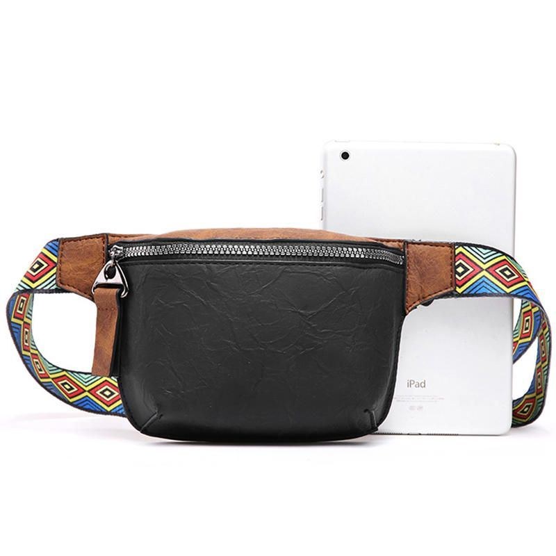 Herr Mode Casual Telefonväska Etnisk Rem Hip-hop Chest Crossbody Bag