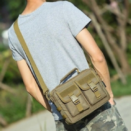 Herr Ny Canvas Tactical Camo Casual Crossbody-väska