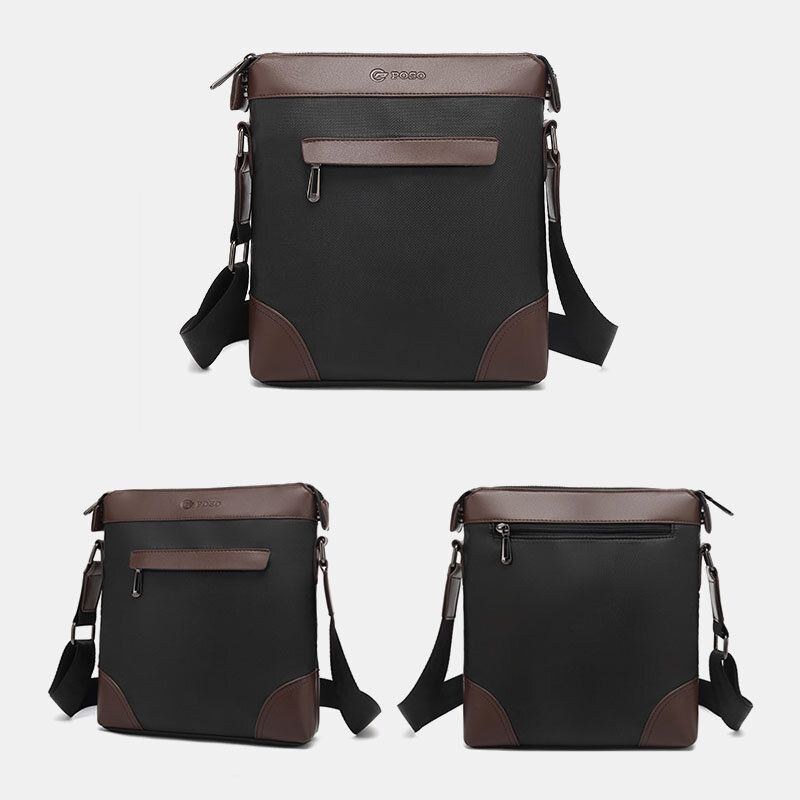 Herr Nylon Casual Patchwork Vattentät Slitstark Crossbody-väska