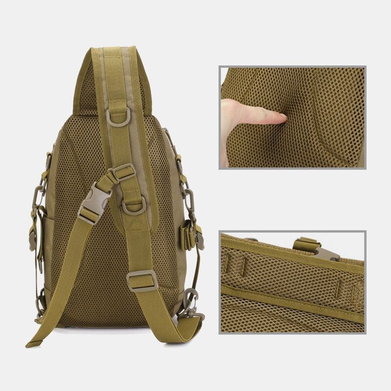 Herr Oxford Camo Multifunktion Vattentät Utomhussport Ridning Taktisk Axelväska Crossbody-väska Bröstväska