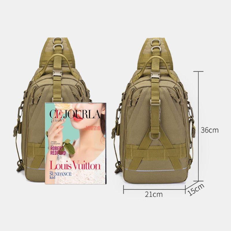 Herr Oxford Camo Multifunktion Vattentät Utomhussport Ridning Taktisk Axelväska Crossbody-väska Bröstväska