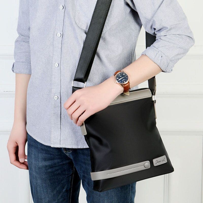 Herr Oxford Waterproof Patchwork Business Crossbody Bag Axelväska