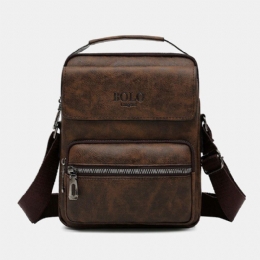 Herr Pu Läder Multi-pocket Anti-stöld Messenger Bag Crossbody Bags Axelväska Handväska Portfölj