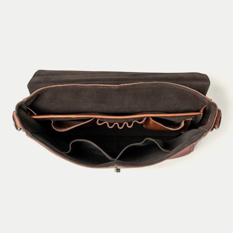 Herr Pu Läder Multifunktion Vintage 15.6 Tum Laptop Stöldskydd Portfölj Messenger Bag Crossbody Bag