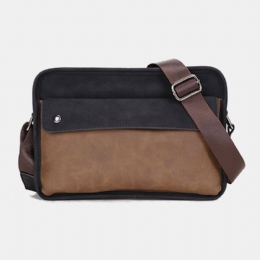 Herr Pu Läder Stöldskydd Brittisk Retro Crossbody-väskor Axelväska Messenger Bag